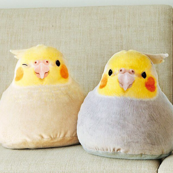 もっちりかわいい　ふっくらオカメインコクッション